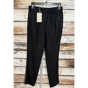 Incotex Pants Women’s Joggers Black Side Stripe New With Tags Sz 38 Italy Size 2
